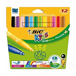 BİC VİSACOLOR KEÇELİ BOYA JUMBO 12 RENK