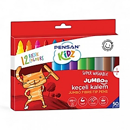 PENSAN KİDS KEÇELİ BOYA 12 RENK JUMBO