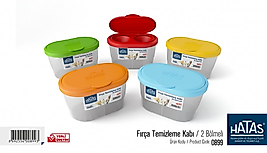 Hatas 0899 Fırça Temizleme Kabı Çift Bölmeli Pratik