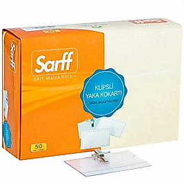 SARFF YAKA KARTI PVC İĞNELİ KOKART 50Lİ PAKET