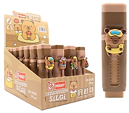 MİKRO ER-9433 SÜRGÜLÜ SİLGİ CUTE FRİENDS 24LÜ