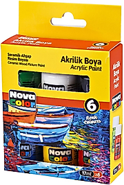 NOVA COLOR AKRİLİK BOYA ŞİŞE 6 LI 17 ML