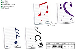Çınar P.P Kapak Jazz Müzik Defteri A4 30Yp. Spr.