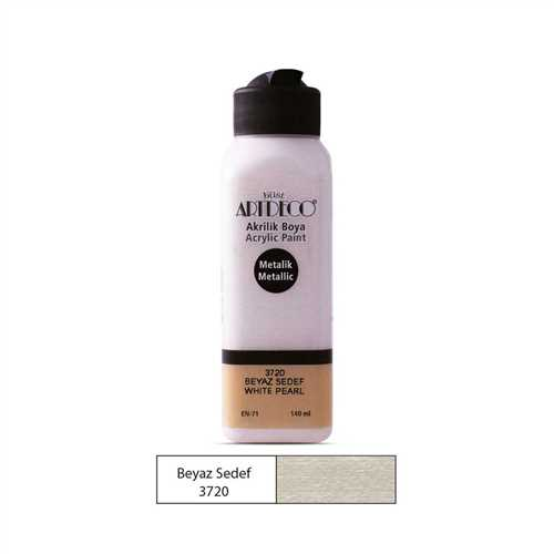 ARTDECO AKRİLİK BOYA 140 ML BEYAZ SEDEF METALİK 3720