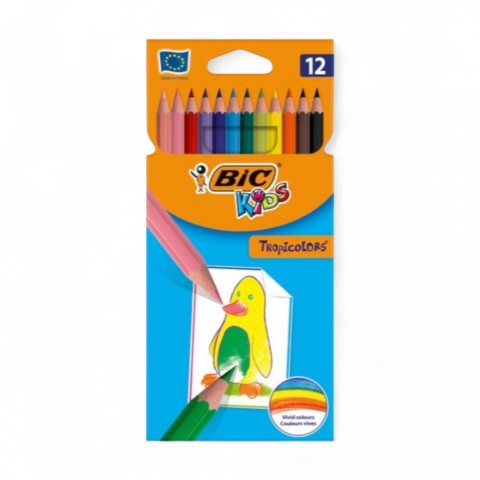 BIC TROPICOLOR KURU BOYA 12Lİ