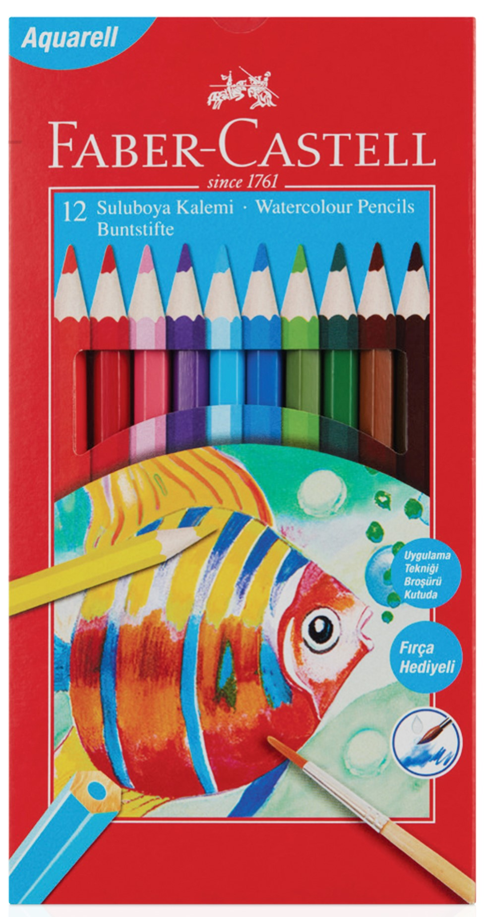 FABER CASTEL KARTON KUTU AQUAREL BOYA KALEMİ 12 RENK