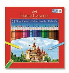 FABER CASTEL KARTON KUTU KURU BOYA KALEMİ TAM BOY 24 RENK