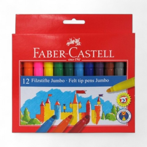 FABER CASTELL JUMBO KEÇELİ KALEM 12 Lİ