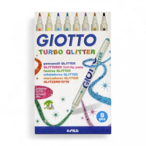 GIOTTO KEÇELİ KALEM 415000 TURBO GLITTER SİMLİ 8 RENK