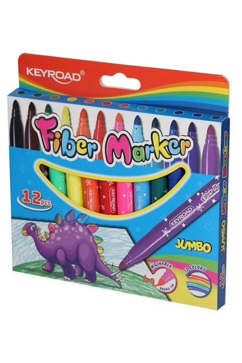 KEYROAD JUMBO KEÇELİ KALEM 12 RENK
