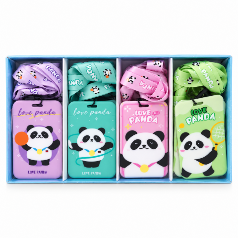 KURDELE ASKILI PANDA DESEN YAKA KARTI 20Lİ PAKET