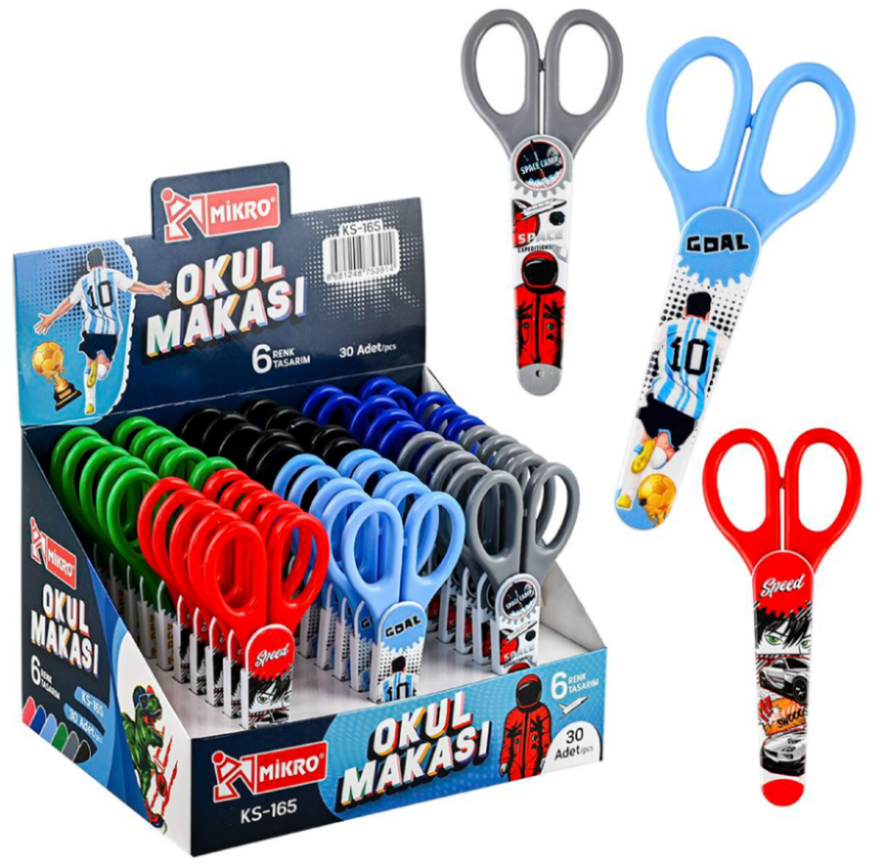 MİKRO OKUL MAKASI BÜYÜK KABLI ERKEK (KS-165)