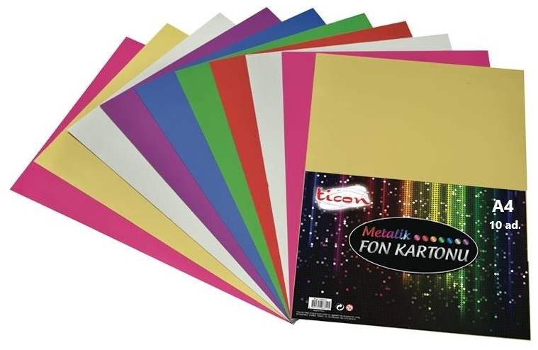 TEMAT TICON METALİK FON KARTONU A4 10LU KARIŞIK